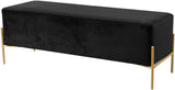 Isla Black Velvet Bench