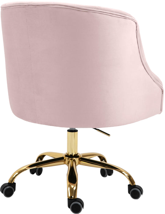 Arden Pink Velvet Office Chair