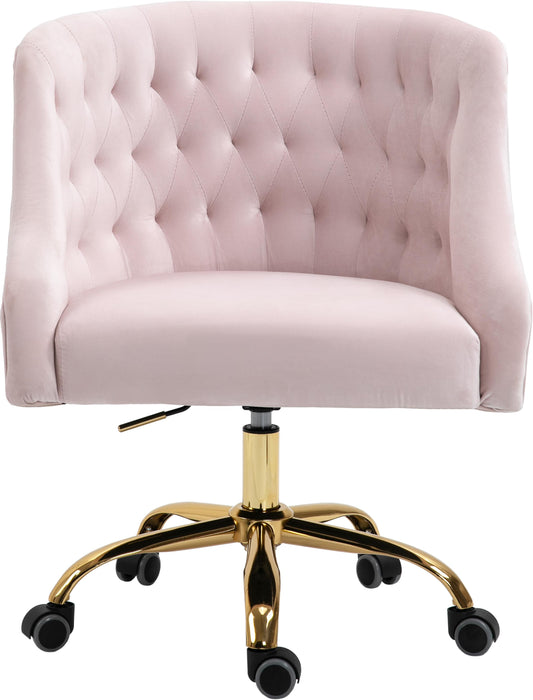 Arden Pink Velvet Office Chair