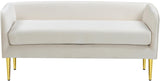 Audrey Cream Velvet Bench