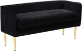 Audrey Black Velvet Bench