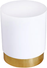 Deco White/Gold End Table