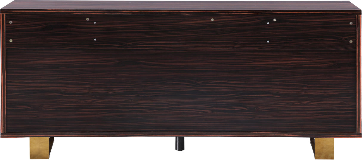 Excel Brown Zebra Wood Veneer Lacquer Sideboard/Buffet