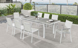 Nizuc Grey manufactured wood Outdoor Patio Extendable Aluminum Dining Table