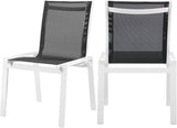 Nizuc Black Mesh Waterproof Fabric Outdoor Patio Aluminum Mesh Dining Chair