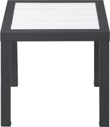 Nizuc White manufactured wood Outdoor Patio Aluminum End Table