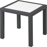 Nizuc White manufactured wood Outdoor Patio Aluminum End Table