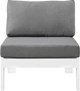 Nizuc Grey Waterproof Fabric Outdoor Patio Aluminum Armless Chair