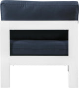 Nizuc Navy Waterproof Fabric Outdoor Patio Aluminum Armless Chair