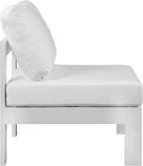 Nizuc White Waterproof Fabric Outdoor Patio Aluminum Armless Chair