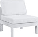 Nizuc White Waterproof Fabric Outdoor Patio Aluminum Armless Chair image