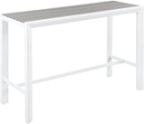 Nizuc Grey manufactured wood Outdoor Patio Aluminum Rectangle Bar Table