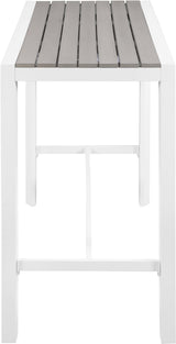 Nizuc Grey manufactured wood Outdoor Patio Aluminum Rectangle Bar Table