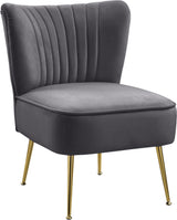 Tess Grey Velvet Accent Chair