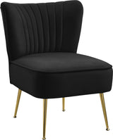 Tess Black Velvet Accent Chair