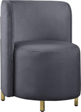Rotunda Grey Velvet Accent Chair