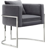 Pippa Grey Velvet Accent Chair