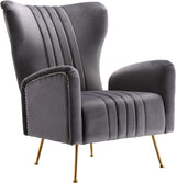 Opera Grey Velvet Accent Chair