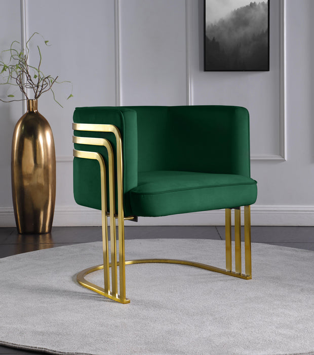 Rays Green Velvet Accent Chair