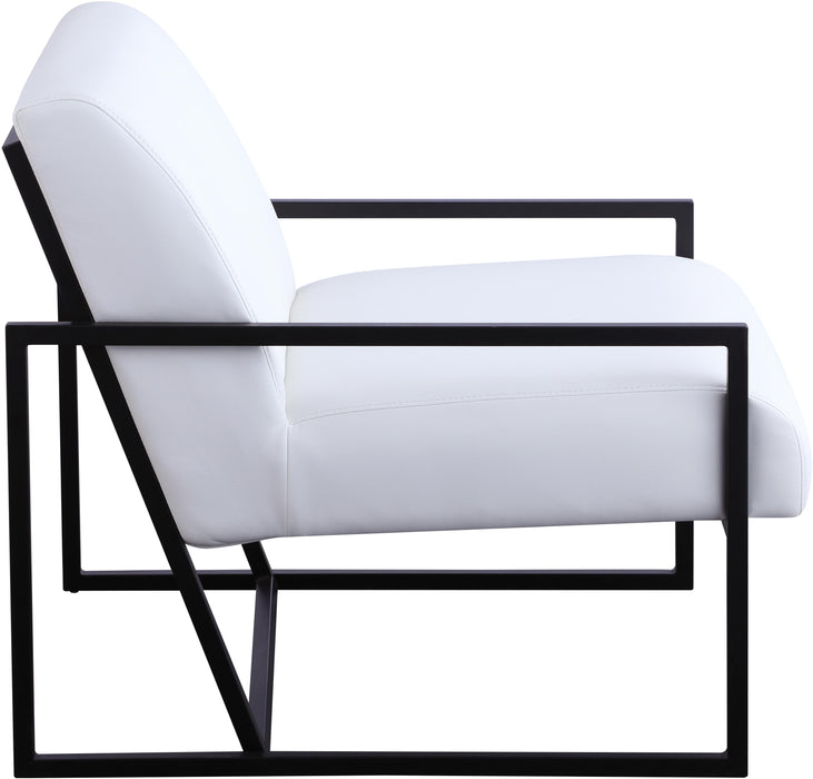 Industry White Faux Leather Accent Chair