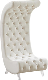 Crescent Cream Velvet Accent Chair