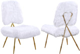 Magnolia White Faux Fur Accent Chair