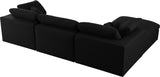 Serene Black Linen Fabric Deluxe Cloud Modular Sectional