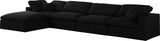 Serene Black Linen Fabric Deluxe Cloud Modular Sectional
