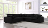 Serene Black Linen Fabric Deluxe Cloud Modular Sectional