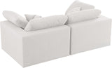 Serene Cream Linen Fabric Deluxe Cloud Modular Sofa