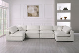 Serene Cream Linen Fabric Deluxe Cloud Modular Sectional