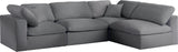 Serene Grey Linen Fabric Deluxe Cloud Modular Sectional