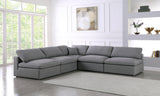 Serene Grey Linen Fabric Deluxe Cloud Modular Sectional