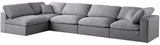 Serene Grey Linen Fabric Deluxe Cloud Modular Sectional