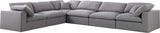 Serene Grey Linen Fabric Deluxe Cloud Modular Sectional