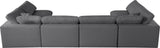 Serene Grey Linen Fabric Deluxe Cloud Modular Sectional