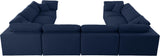 Serene Navy Linen Fabric Deluxe Cloud Modular Sectional