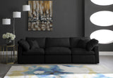 Plush Black Velvet Standard Cloud Modular Sofa