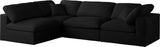 Plush Black Velvet Standard Cloud Modular Sectional