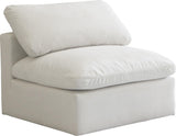 Plush Cream Velvet Standard Cloud Modular Armless Chair