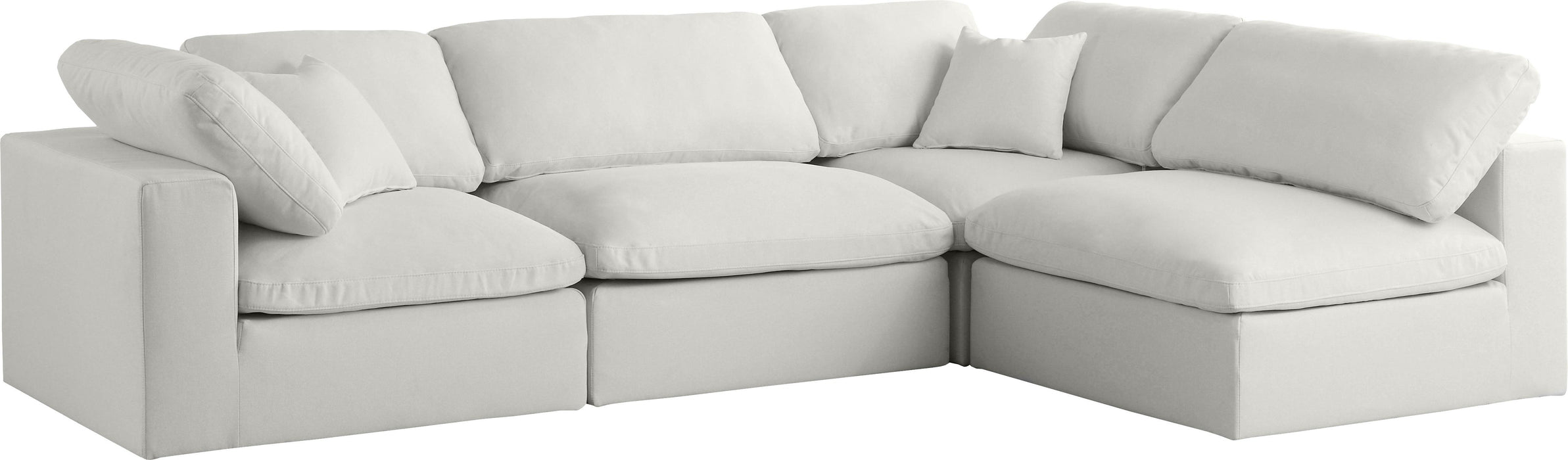 Plush Cream Velvet Standard Cloud Modular Sectional