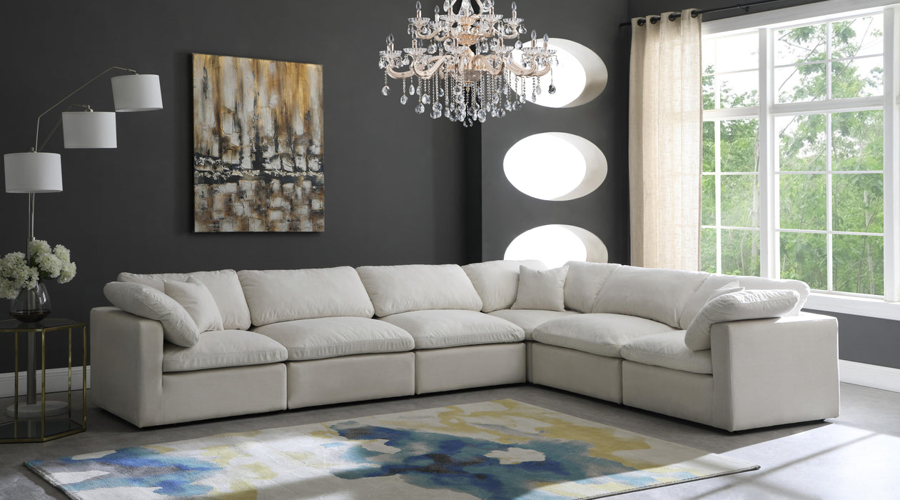 Plush Cream Velvet Standard Cloud Modular Sectional