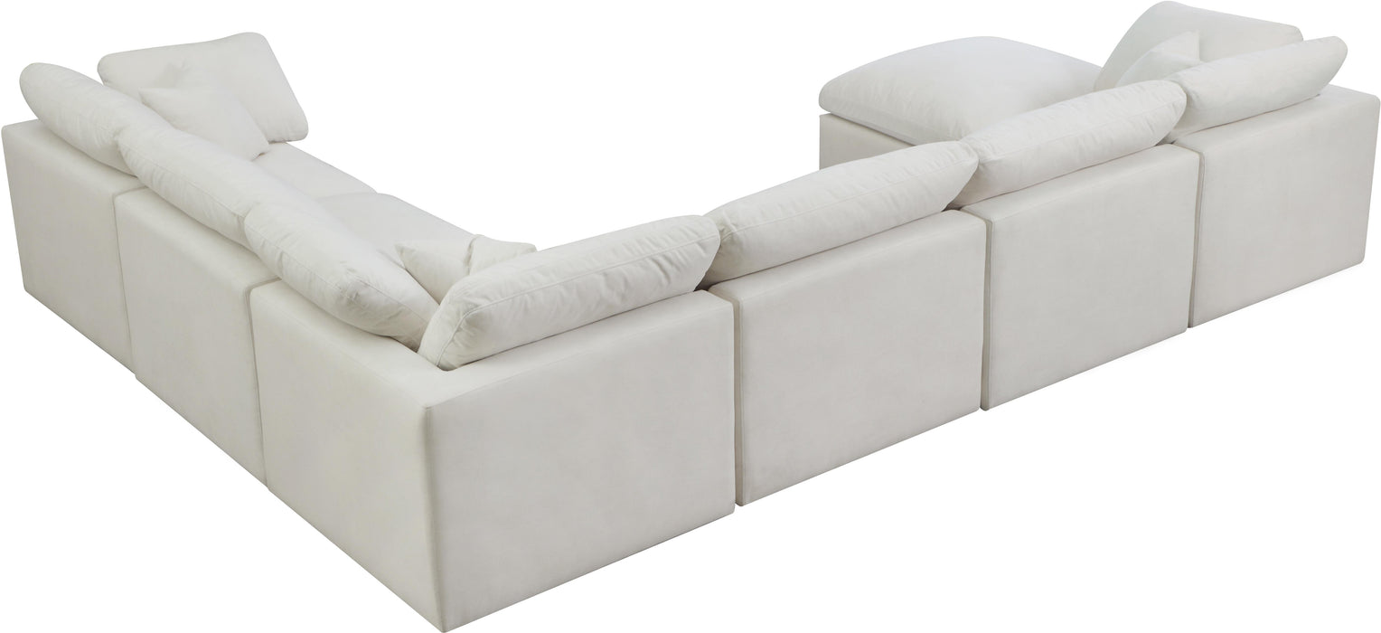 Plush Cream Velvet Standard Cloud Modular Sectional