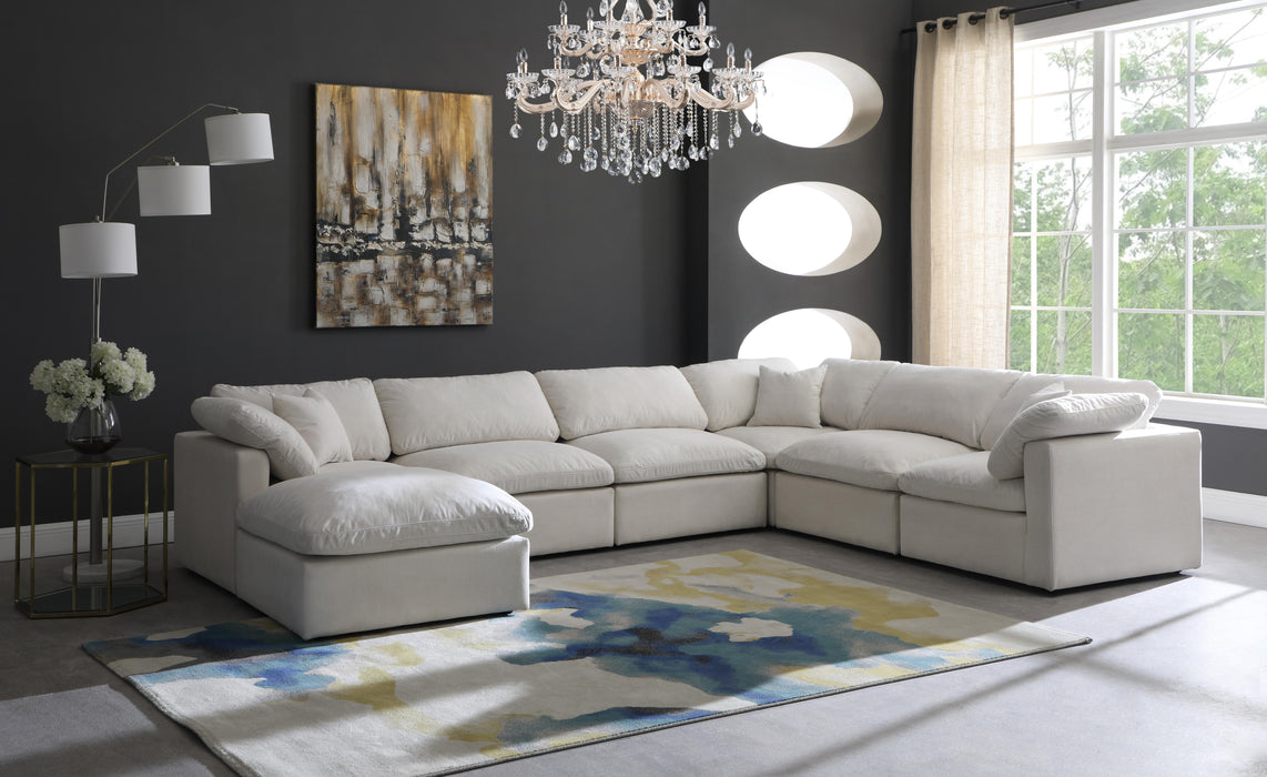 Plush Cream Velvet Standard Cloud Modular Sectional