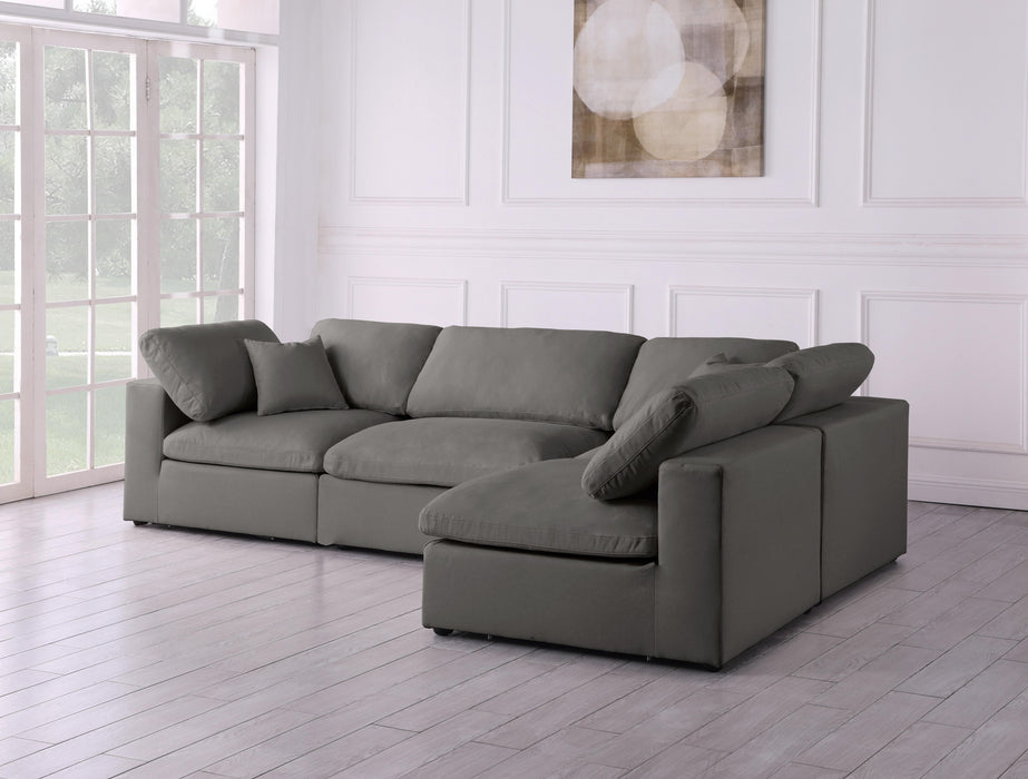 Plush Grey Velvet Standard Cloud Modular Sectional