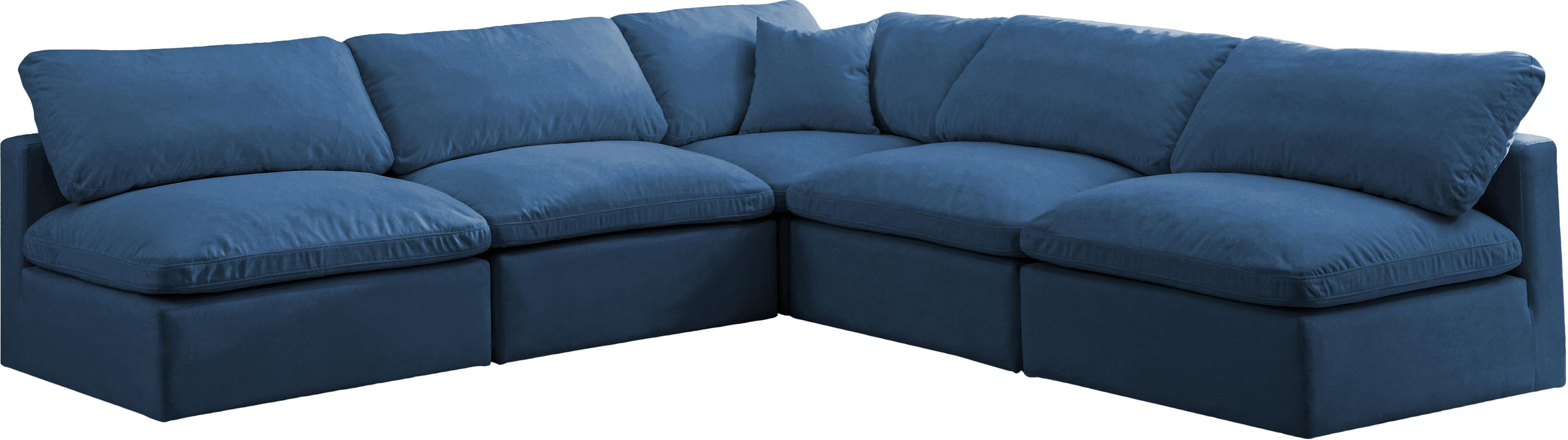 Plush Navy Velvet Standard Cloud Modular Sectional