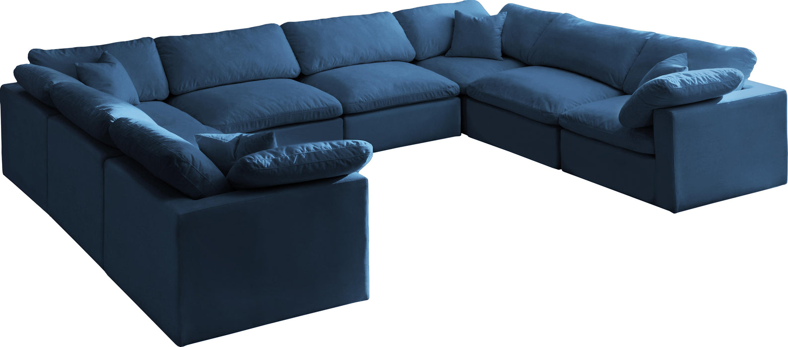 Plush Navy Velvet Standard Cloud Modular Sectional