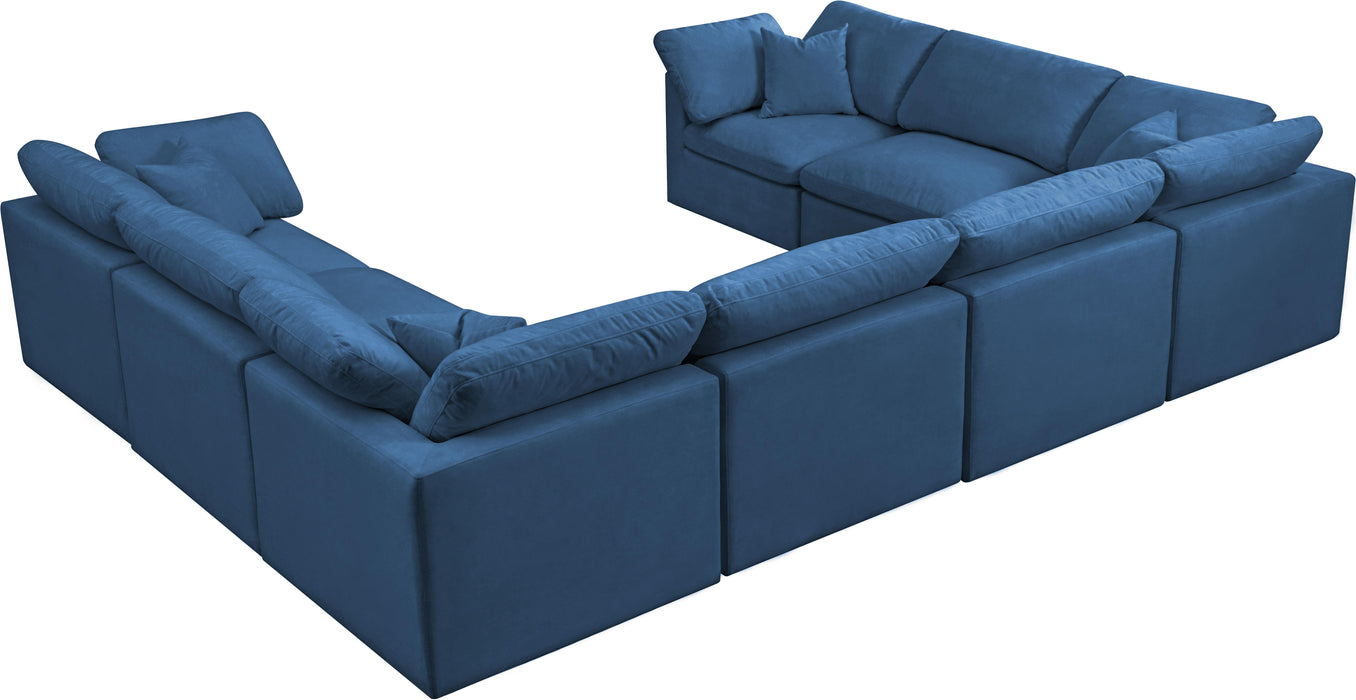 Plush Navy Velvet Standard Cloud Modular Sectional