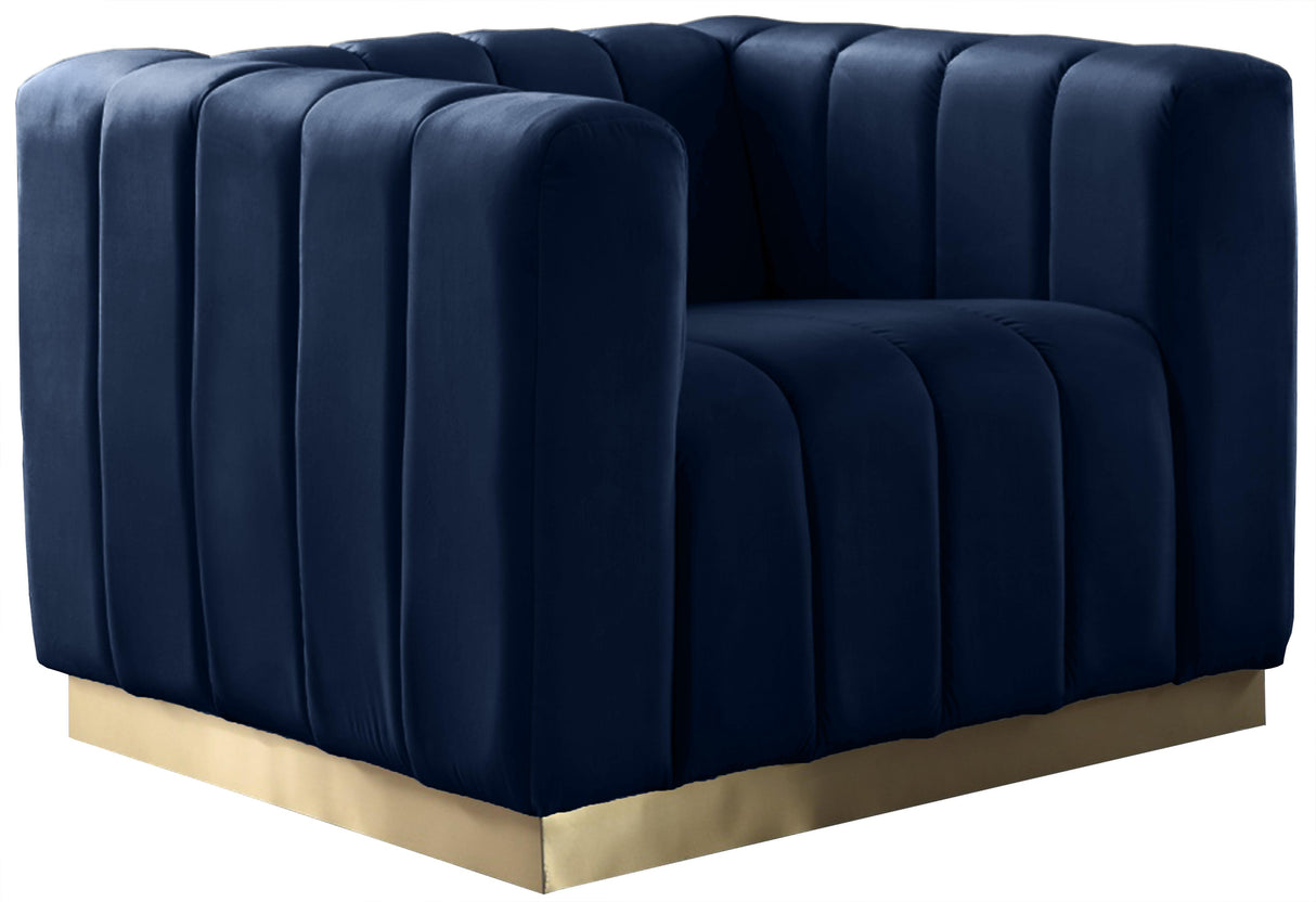 Marlon Navy Velvet Chair