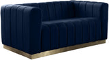 Marlon Navy Velvet Loveseat